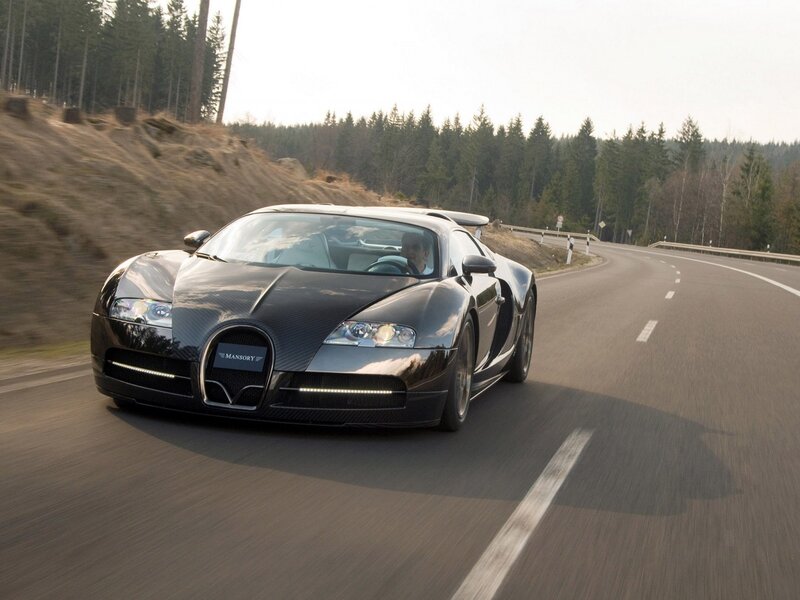 Bugatti Veyron on a winding road