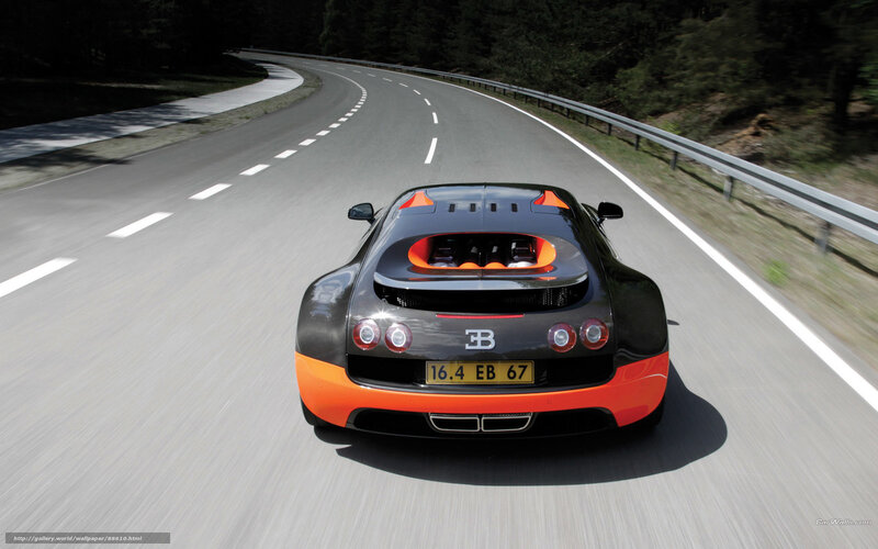 Bugatti Veyron on a winding road