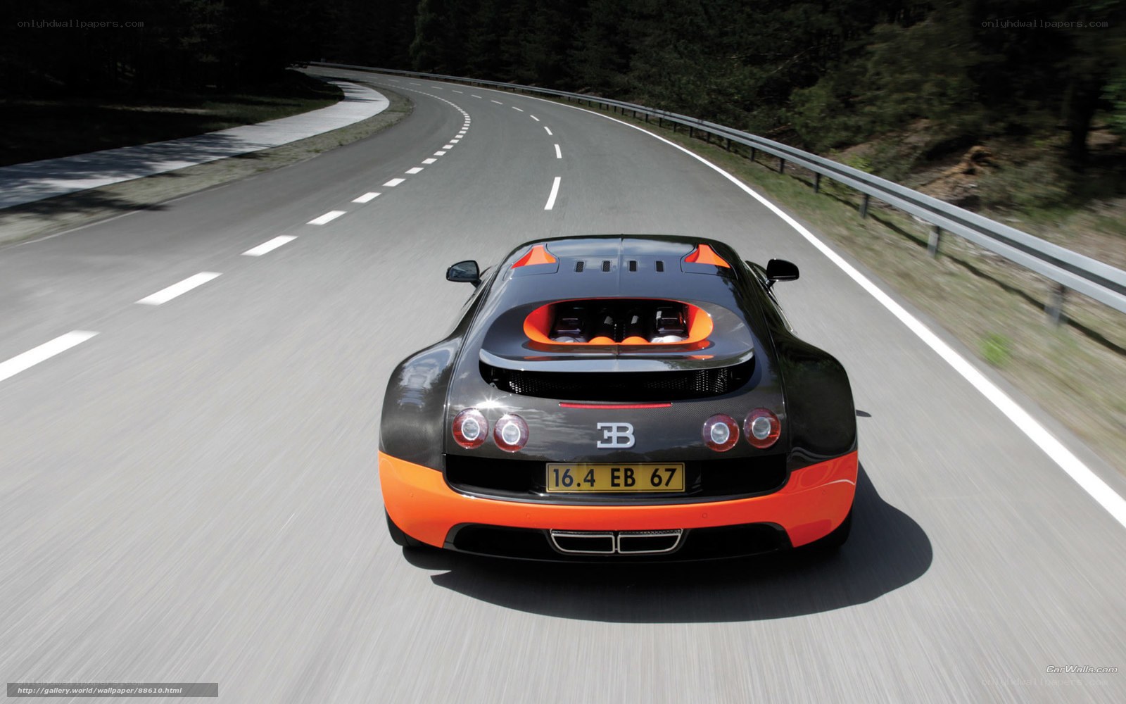 Bugatti Veyron on a winding road