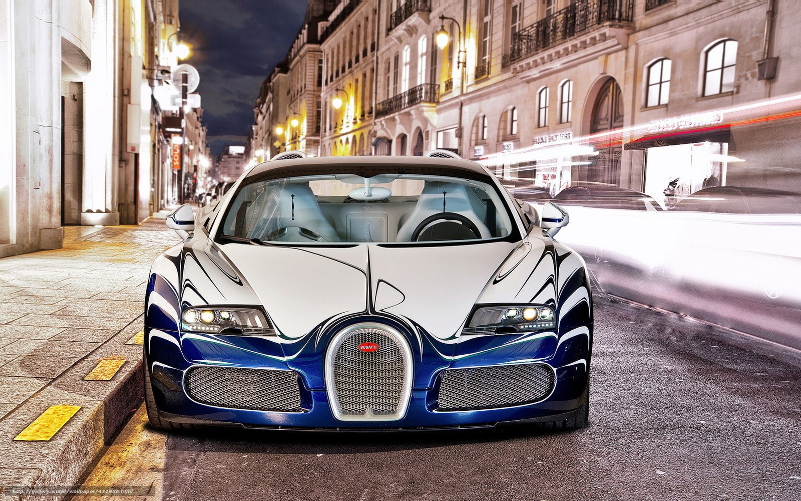 Bugatti Veyron on city street