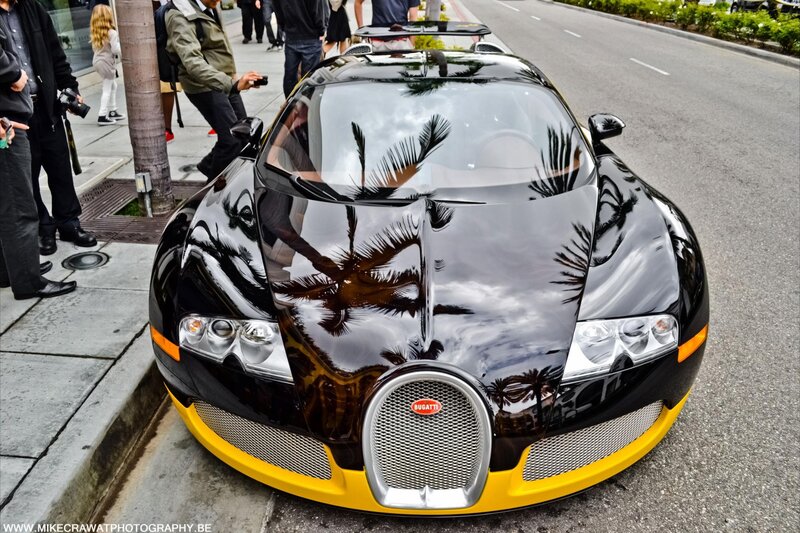 Bugatti Veyron on city street