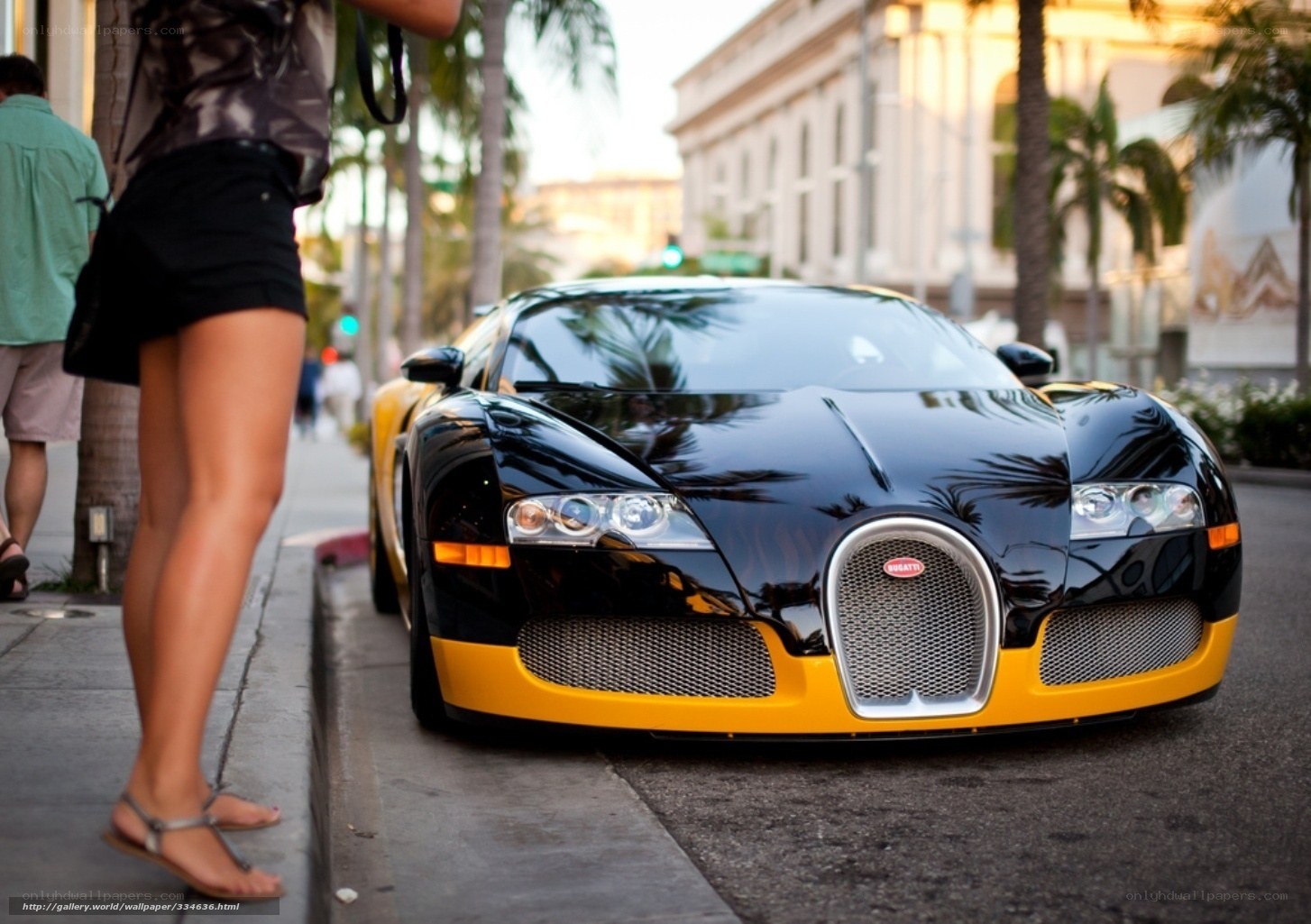 Bugatti Veyron on city street