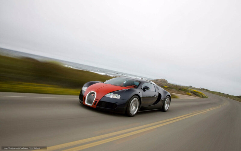 Bugatti Veyron on Coastal Road — Black