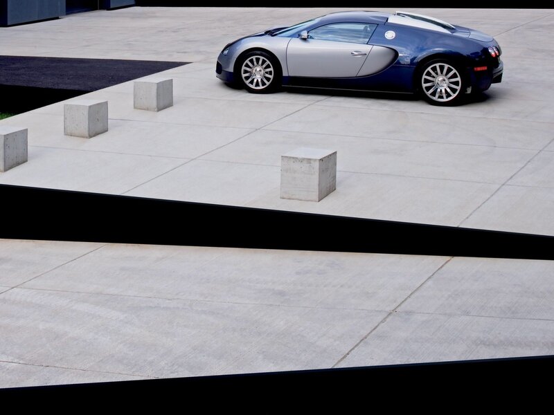 Bugatti Veyron on concrete platform