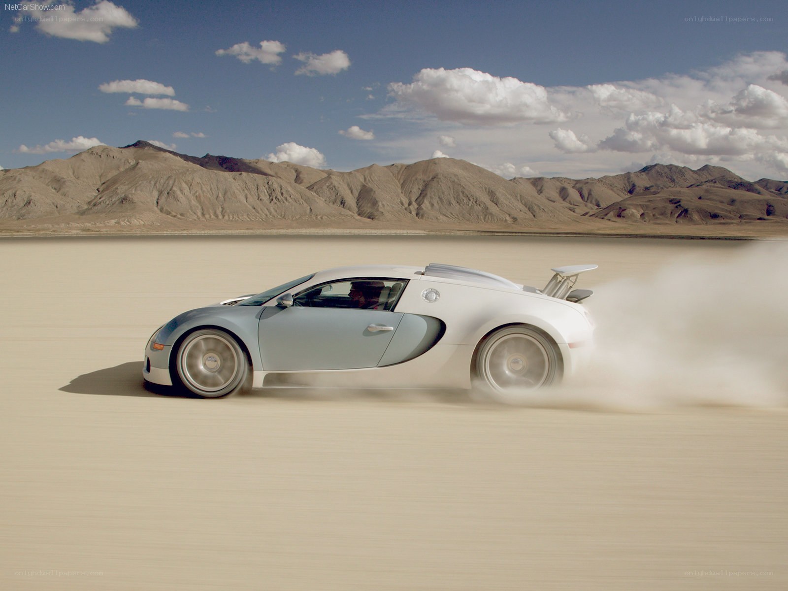 Bugatti Veyron on desert track