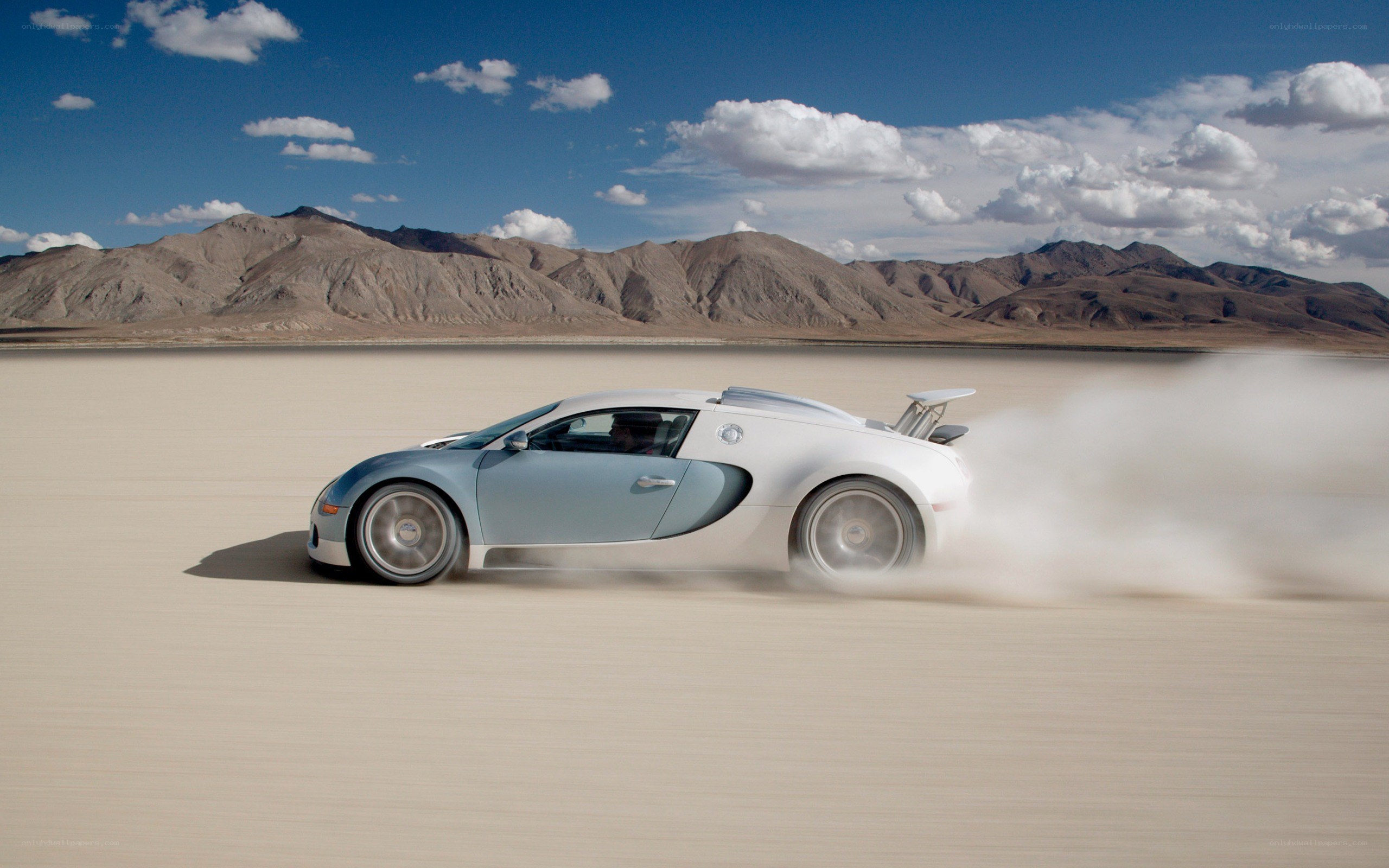 Bugatti Veyron on desert track