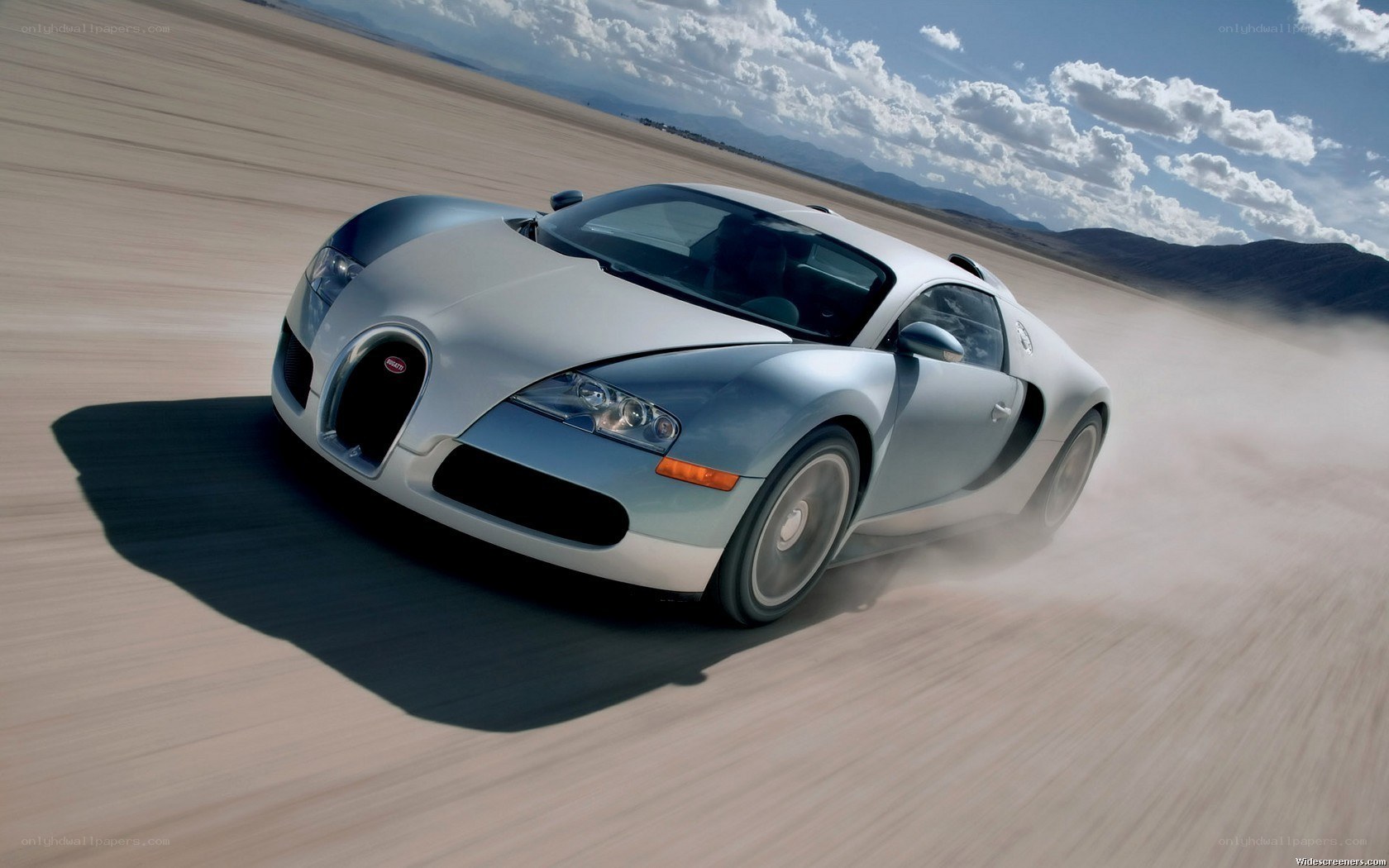 Bugatti Veyron on desert track