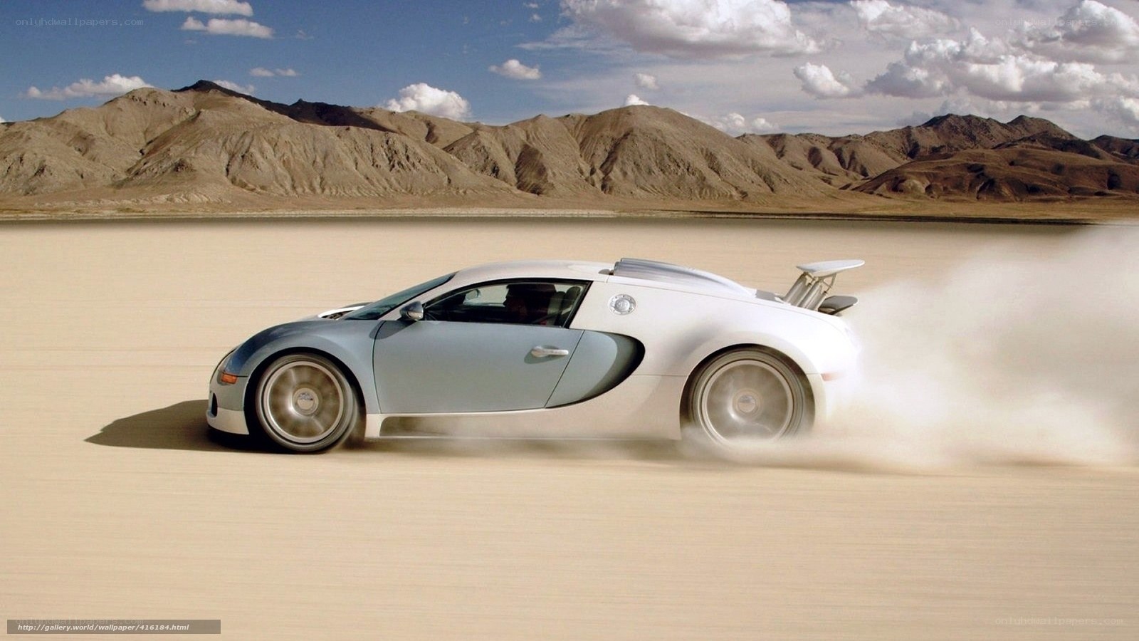 Bugatti Veyron on desert track