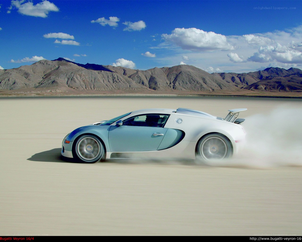 Bugatti Veyron on desert track