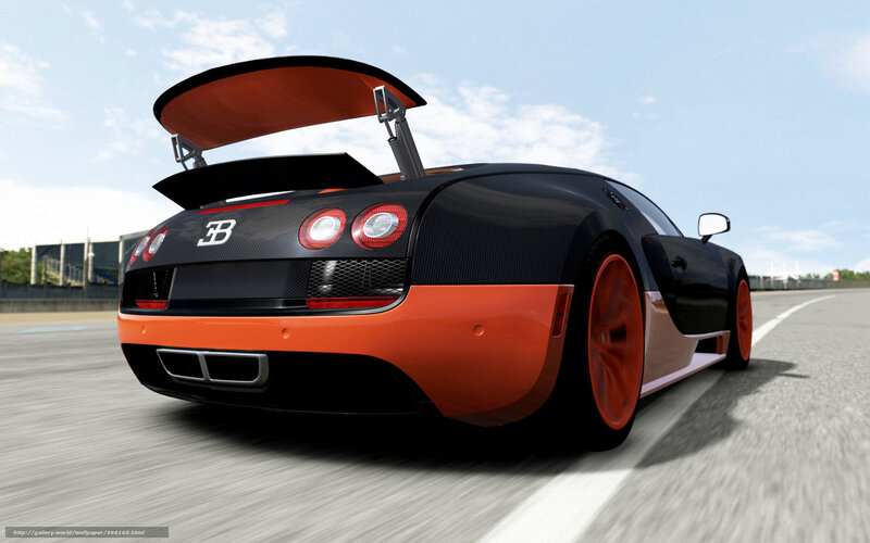 Bugatti Veyron on Racetrack — Black, Dynamic