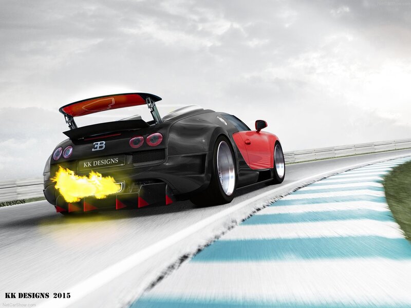 Bugatti Veyron on Racetrack — Black