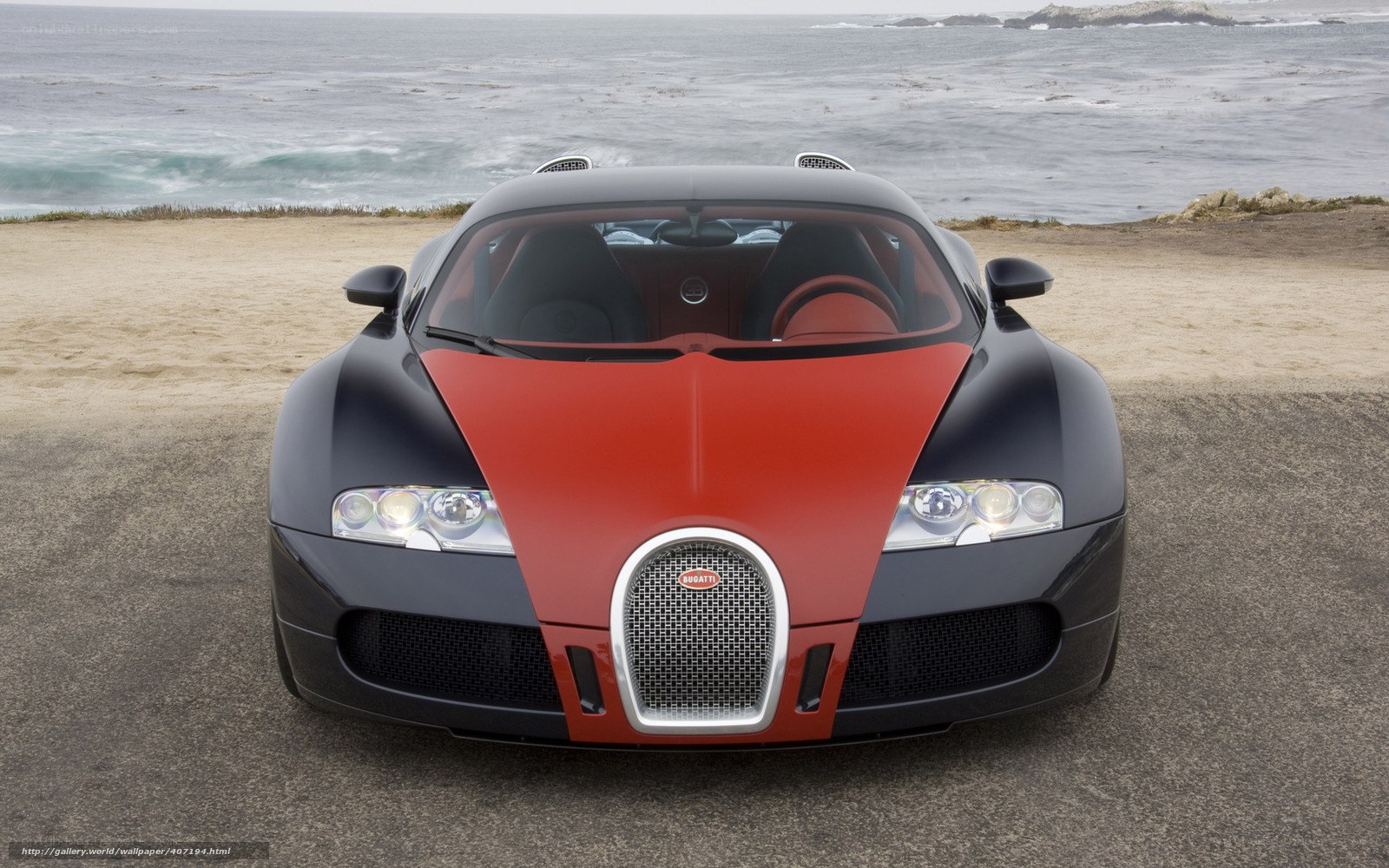 Bugatti Veyron on the beach