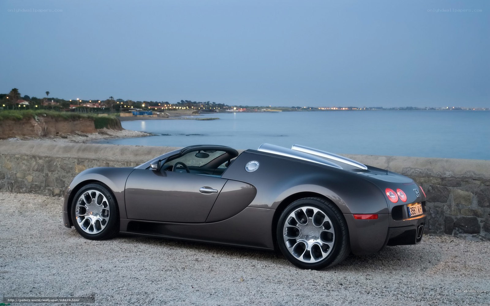 Bugatti Veyron on the coast