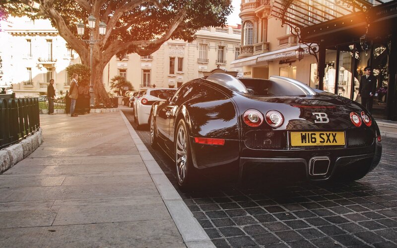 Bugatti Veyron parked on a street