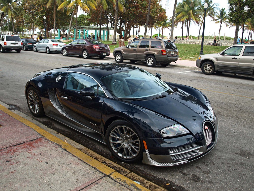 Bugatti Veyron parked on a street