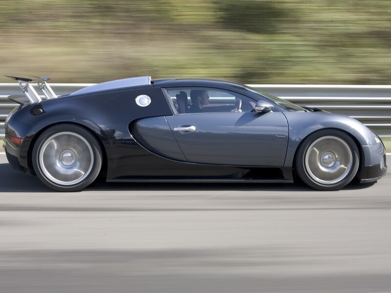 Bugatti Veyron speeding on track
