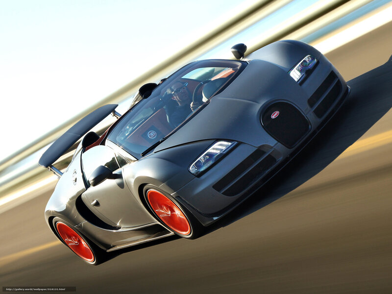 Bugatti Veyron speeding on track