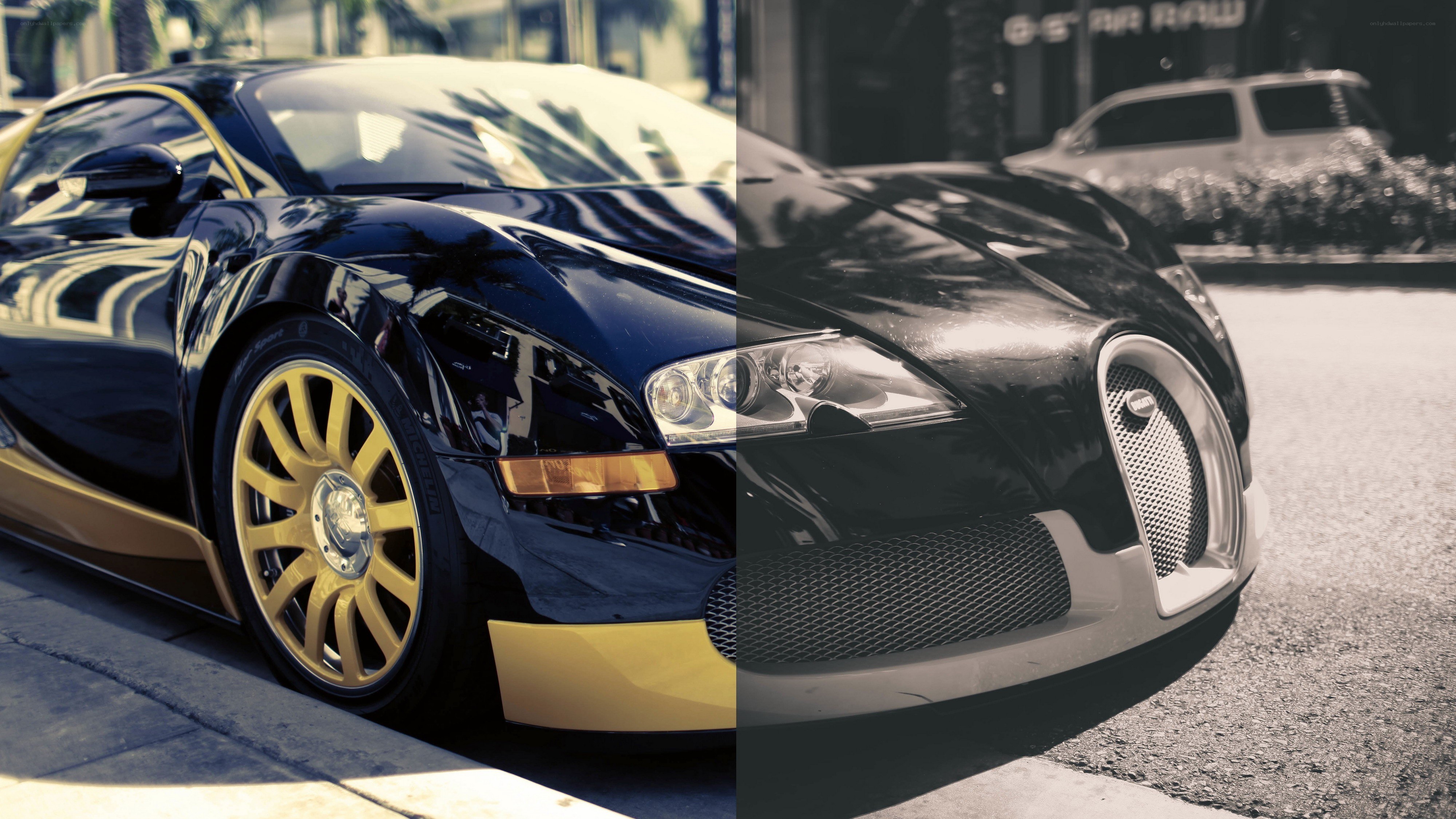 Bugatti Veyron split image