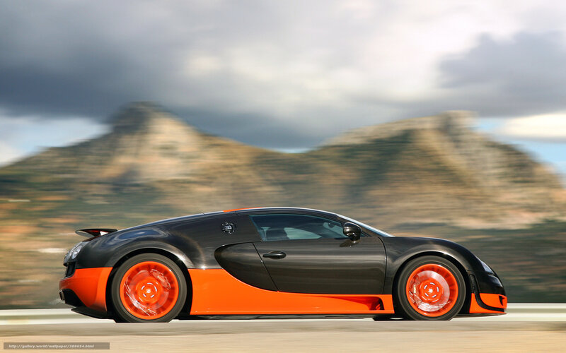Bugatti Veyron Sports Car — Black, Dynamic, Afternoon, Photograph, Mountain