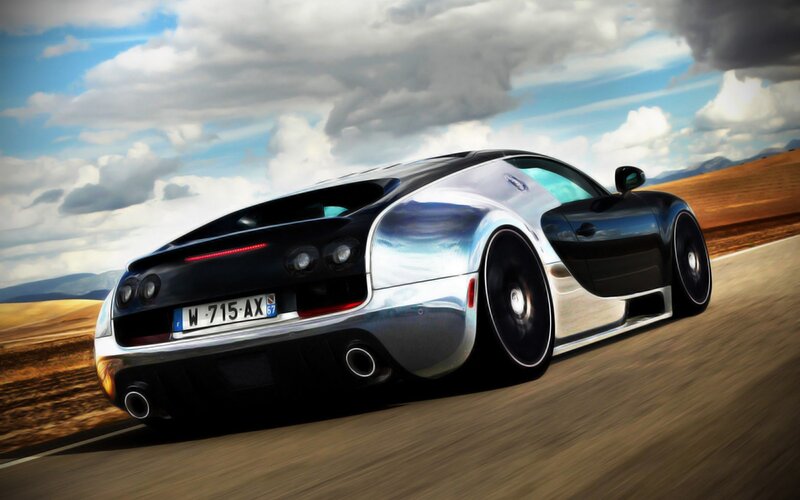 Bugatti Veyron Sports Car — Black, Dynamic