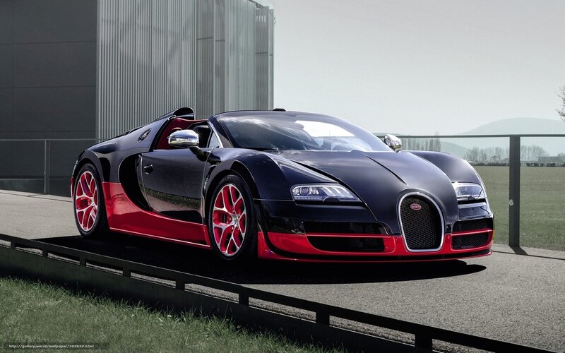 Bugatti Veyron Supercar — Black, Dramatic, Afternoon, Photograph, Building