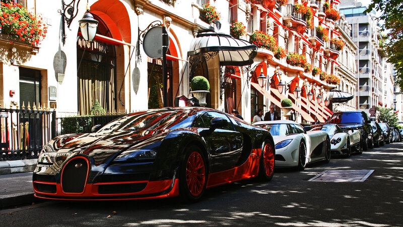 Bugatti Veyron Supercar — Black, Dramatic, Afternoon, Photograph, Supercars