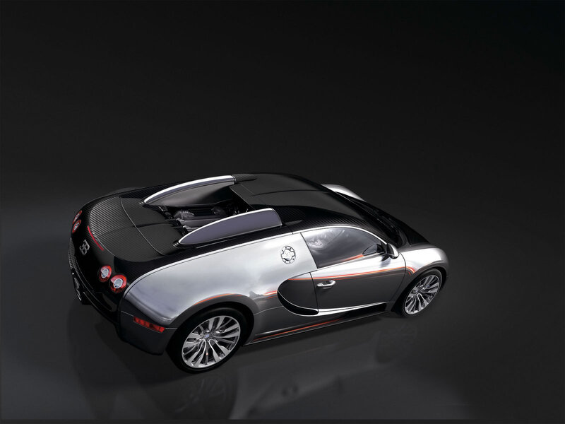 Bugatti Veyron Supercar — Black, Dramatic, Photograph, Carbon Fiber, Chrome Wheels, Taillights