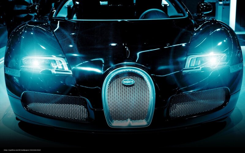 Bugatti Veyron Supercar — Black, Dramatic, Photograph, Headlights, Grille