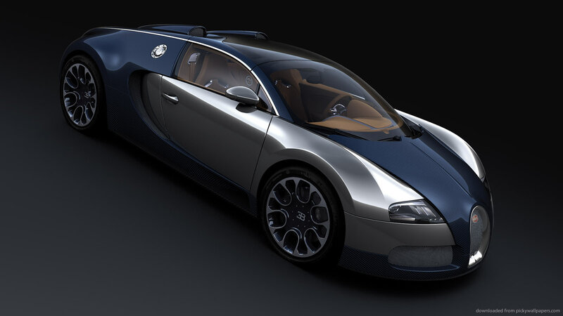 Bugatti Veyron Supercar — Blue, Dramatic, 3d Render