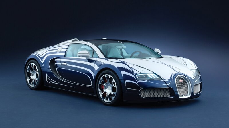 Bugatti Veyron Supercar — Blue, Dramatic, Photograph, Car, Wheels