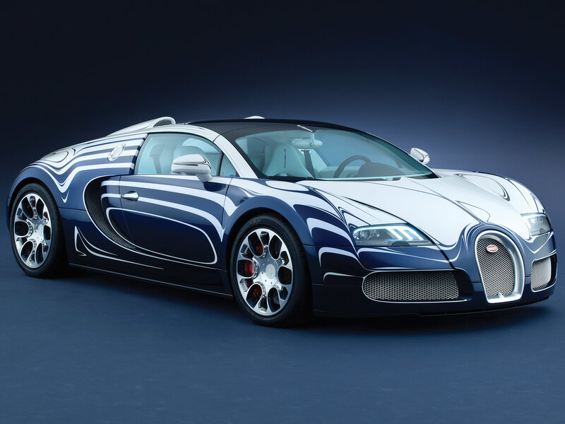 Bugatti Veyron Supercar — Blue, Dramatic, Photograph
