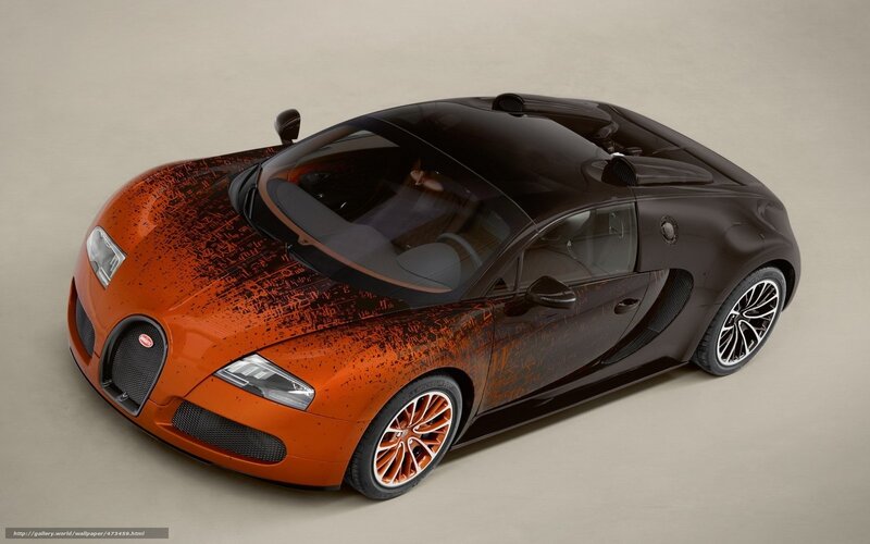 Bugatti Veyron Supercar — Orange, Dramatic, Photograph