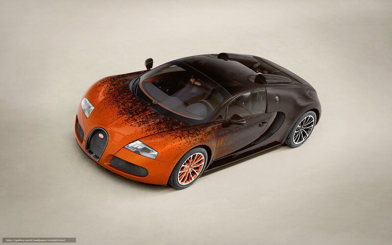 Bugatti Veyron Supercar — Orange, Dramatic