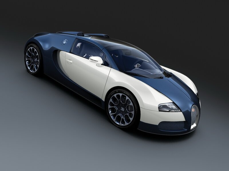 Bugatti Veyron Supercar — White, Dramatic, 3d Render