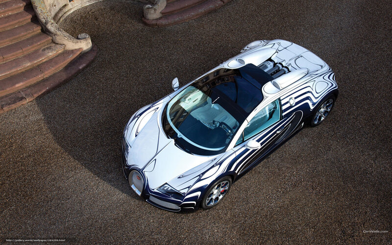 Bugatti Veyron Supercar — White, Dramatic, Photograph, Car, Stairs