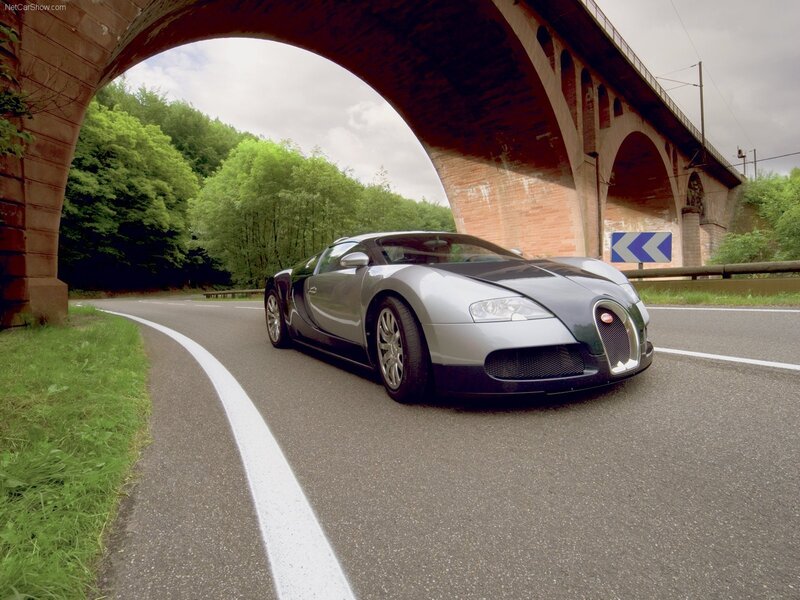 Bugatti Veyron under a bridge