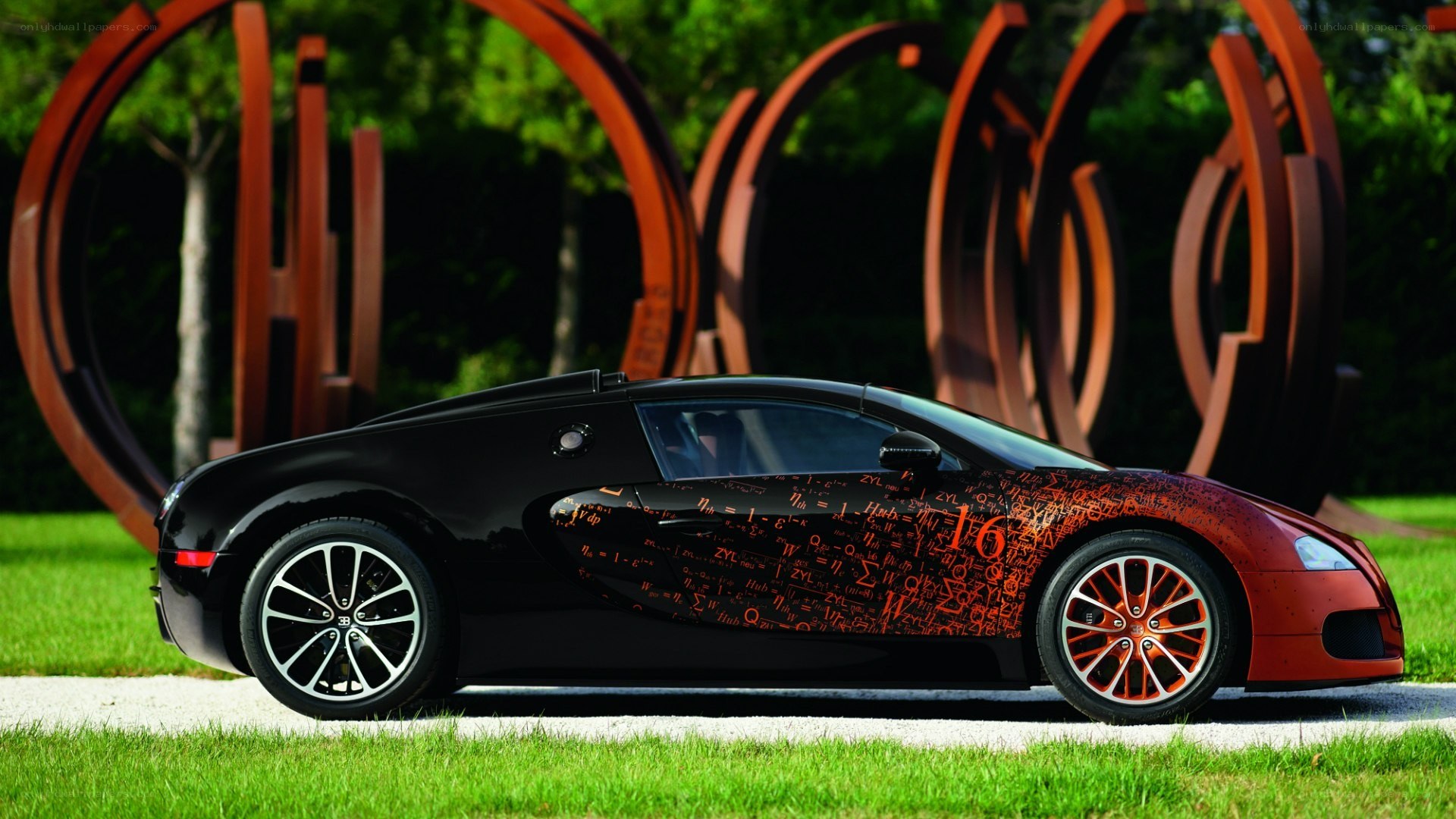 Bugatti Veyron with mathematical design