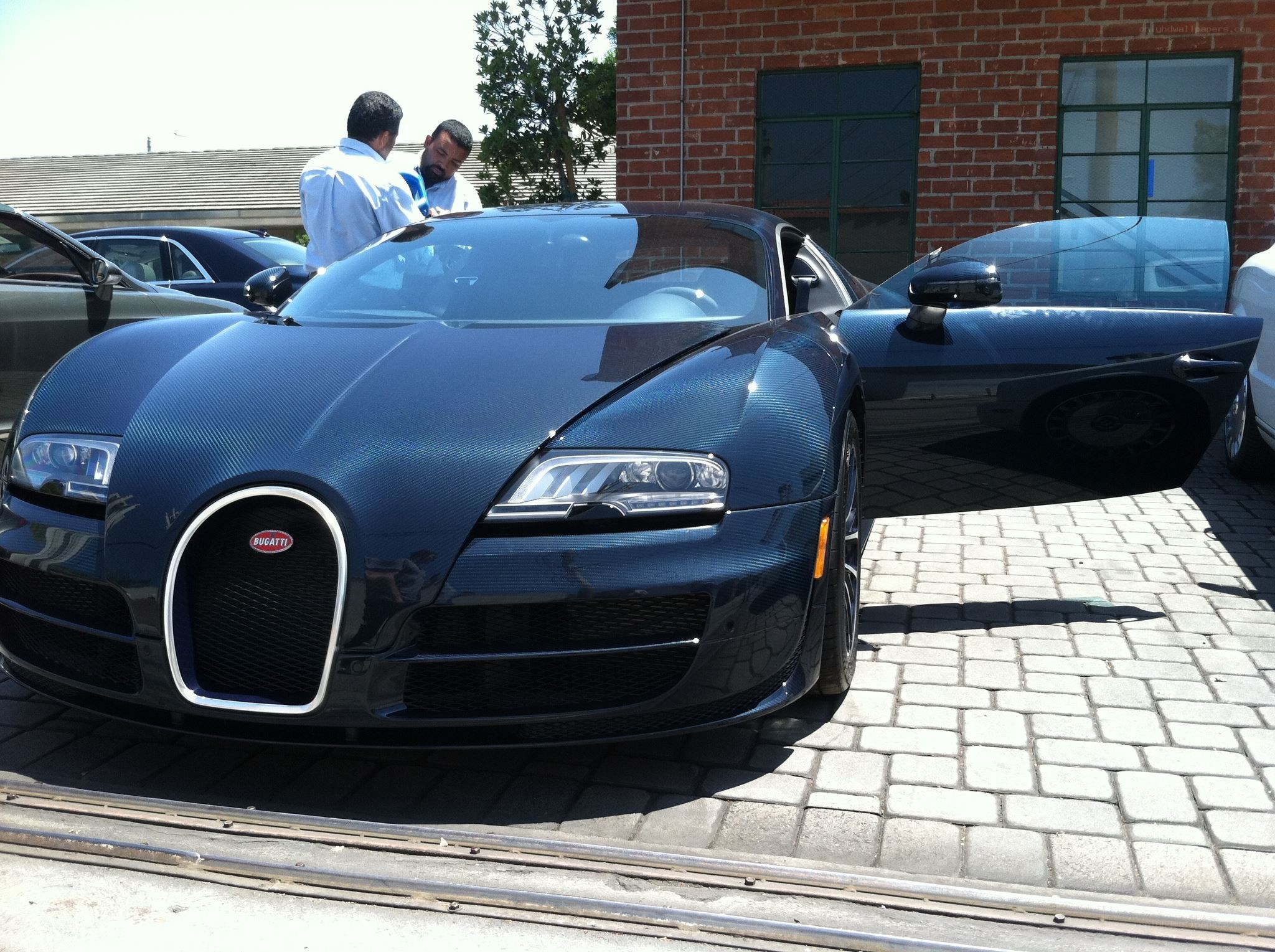 Bugatti Veyron with open door