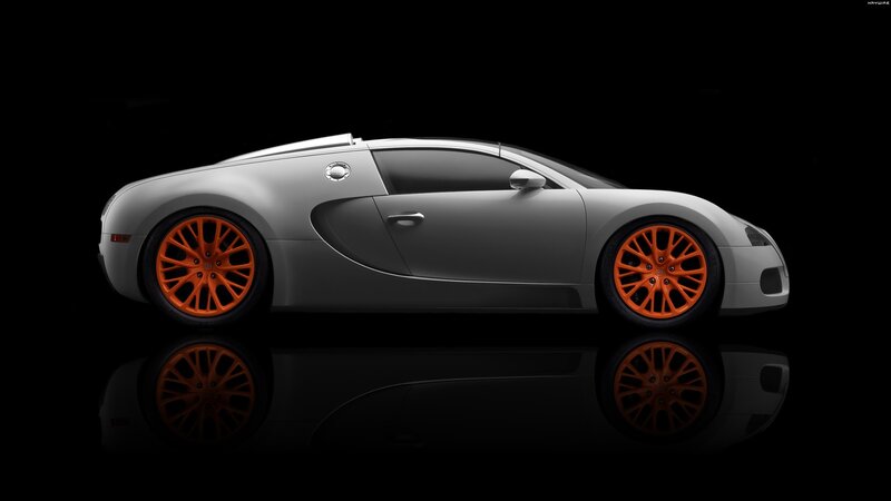 Bugatti Veyron with orange wheels