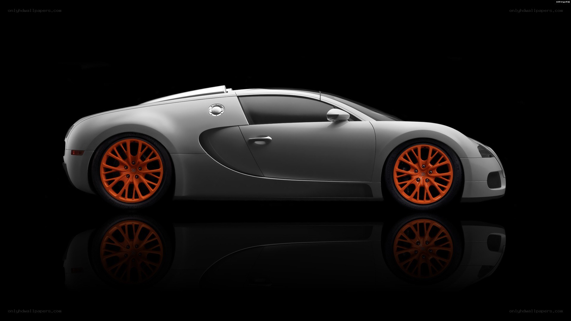Bugatti Veyron with orange wheels