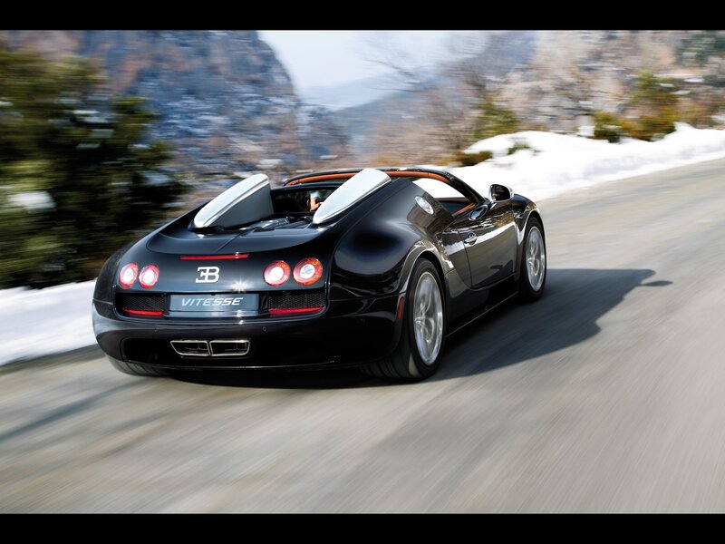 Bugatti Vitesse on a snowy road