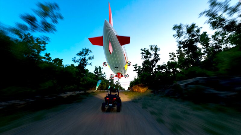 Buggy Chasing Blimp