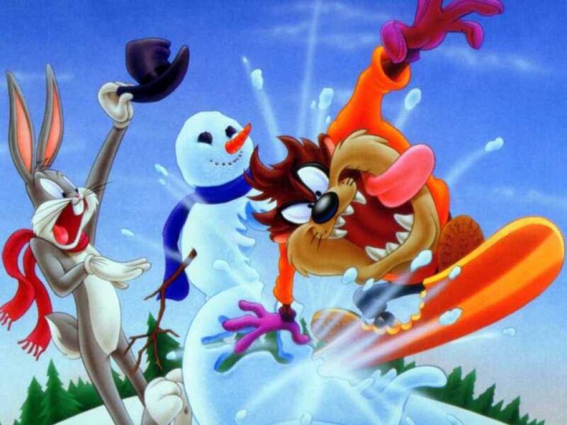 Bugs Bunny and Taz in winter chaos