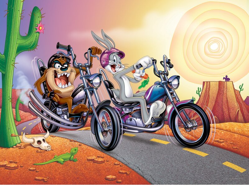 Bugs Bunny and Taz on Motorcycles