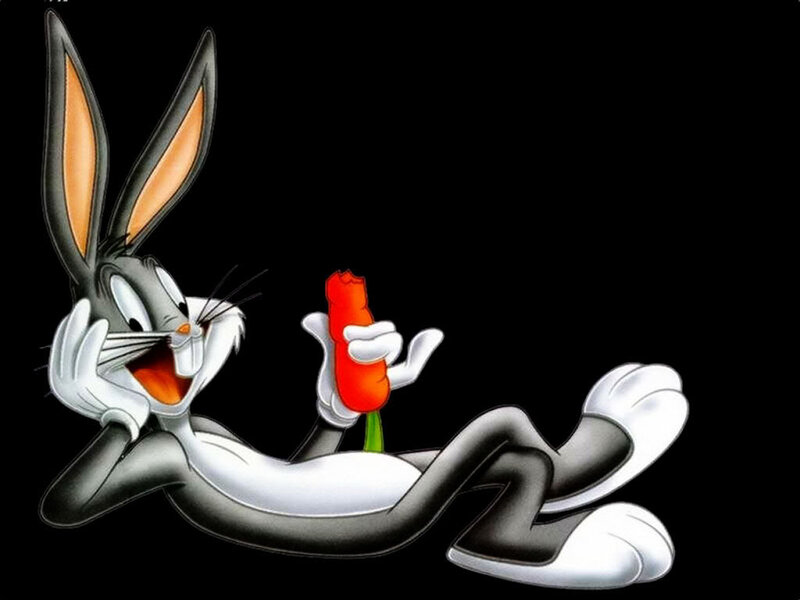 Bugs Bunny Holding Carrot — Black
