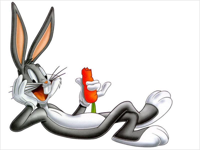 Bugs Bunny Holding Carrot — Gray