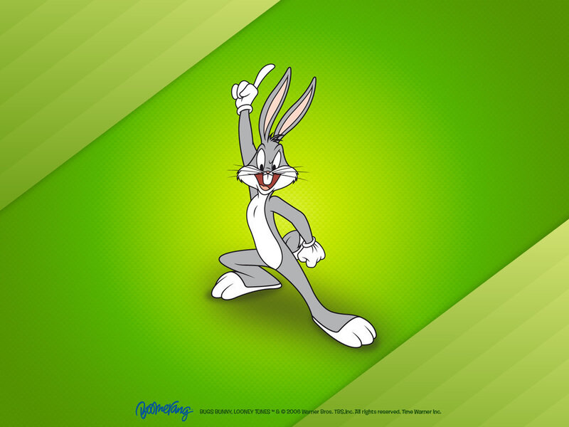 Bugs Bunny on green background