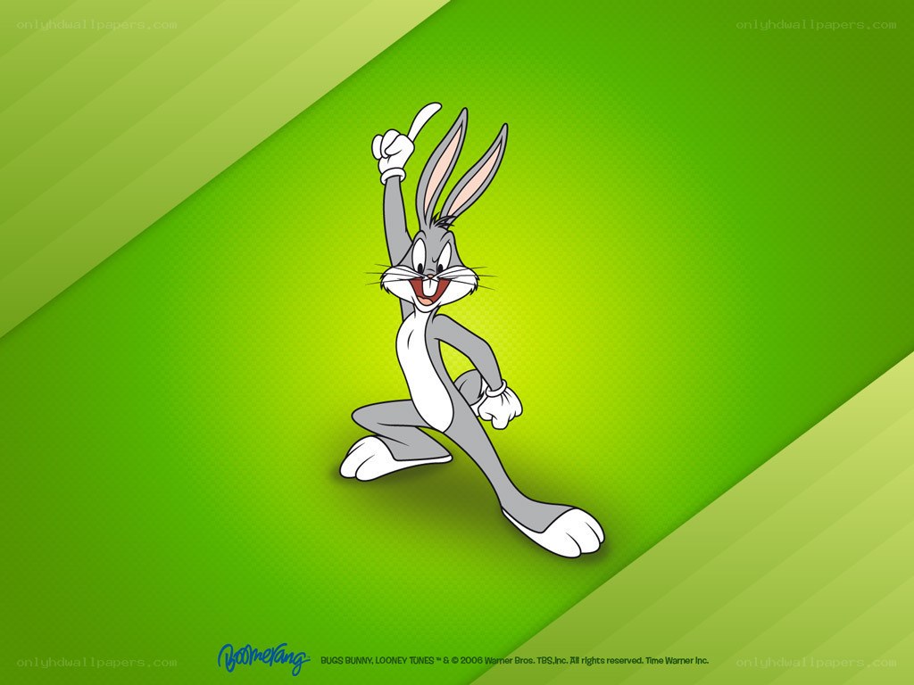 Bugs Bunny on green background
