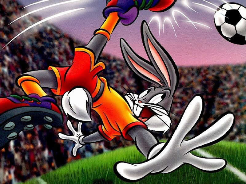 Bugs Bunny playing soccer