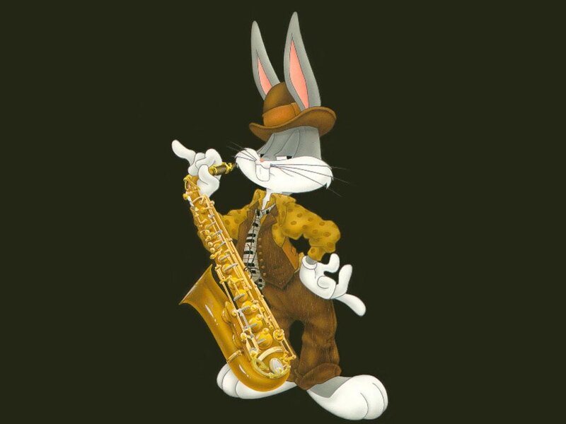 Bugs Bunny with Saxophone — Gray